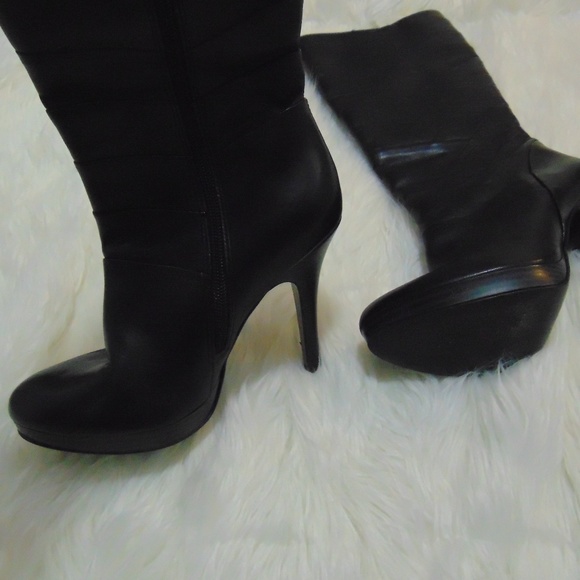 Andrea black leather calf boots - Picture 4 of 8